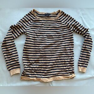 Mango brown and navy striped sweater